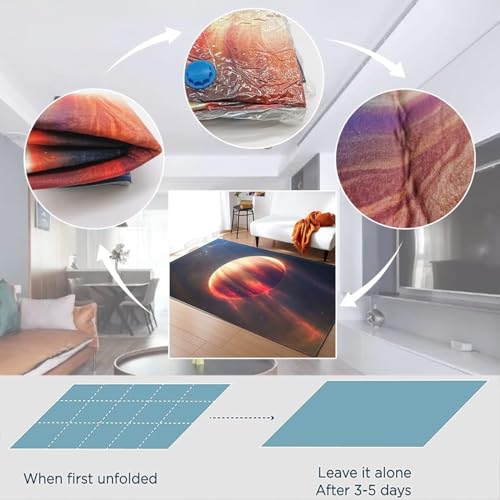 Rayas Abstractas 3D Impreso Alfombra 200 X 300 Cm Sala De Estar Dormitorio Rug Antideslizante Niños Niñas Habitación Jugar Carpet para Gatear - Limpieza Fácil - Poliéster -2825675820862