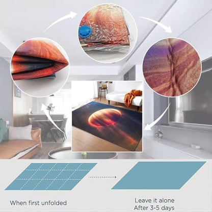 Rayas Abstractas 3D Impreso Alfombra 200 X 300 Cm Sala De Estar Dormitorio Rug Antideslizante Niños Niñas Habitación Jugar Carpet para Gatear - Limpieza Fácil - Poliéster -2825675820862