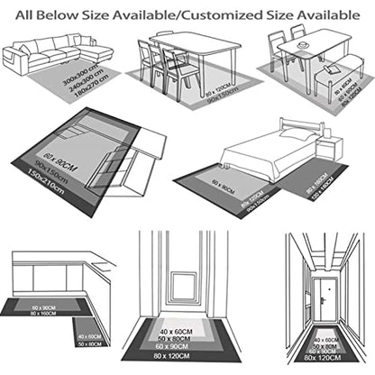 Soft Fluffy Rug, 160cm x 230cm Modern Living Room Carpet Mat For Bedroom Large Area Rug Hallway Kitchen Extra Large Size Short Pile Rug Gray Black Abstract Lightning