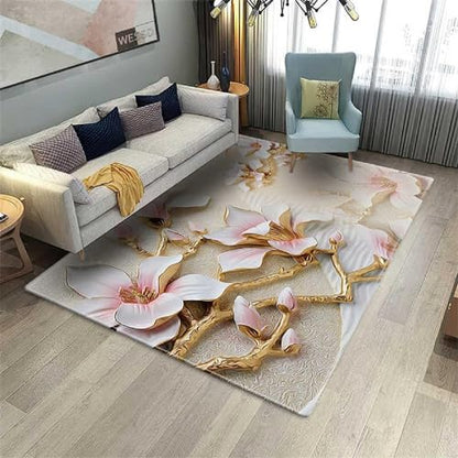 Plantas Flores 3D Impreso Alfombra 200 X 300 Cm Sala De Estar Dormitorio Rug Antideslizante Niños Niñas Habitación Jugar Carpet para Gatear - Limpieza Fácil - Poliéster -3431086880749