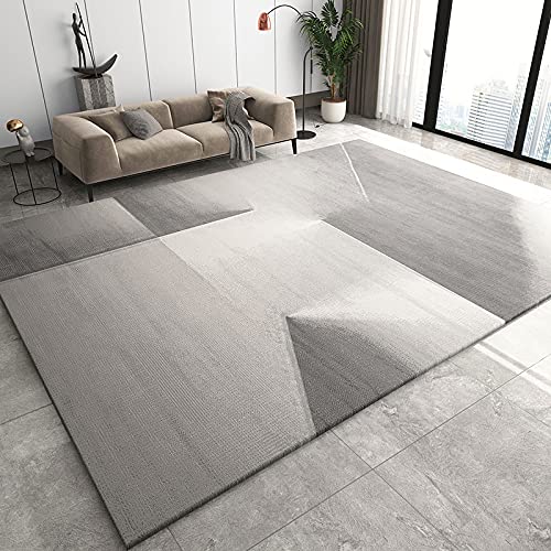 Machine Washable Rugs 160cm x 230cm Modern Design Rugs Living Room Extra Large Size Soft Touch Short Pile Style Carpet Area Rugs Non Shedding White Gray Abstract Gradient Pattern