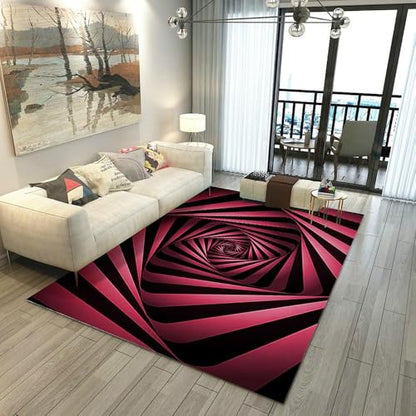 3D Optical Illusion Geometric Area Rug Luxury Non-Slip Carpet for Living Room Bedroom Modern Art Decor Kitchen Machine Washable Carpet Soft (24,120 * 400cm)