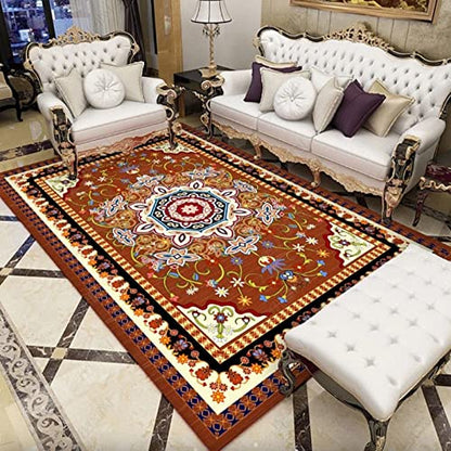 Area Rugs 200cm x 290cm Fluffy Shaggy Rug Anti-Slip Carpet Mat Living Room Large Area Rugs Modern Floor Bedroom Extra Large Size Non Shedding Black Blue Brown Persian Print Rug