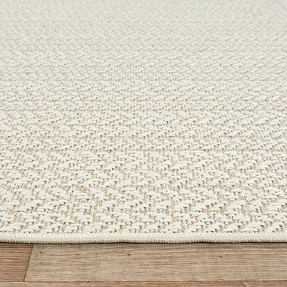 the carpet Kansas - Alfombra para Exterior e Interior con Aspecto de Yute Natural, Resistente a la Intemperie, Apta para Patio y jardín, Crema, 200 x 290 cm