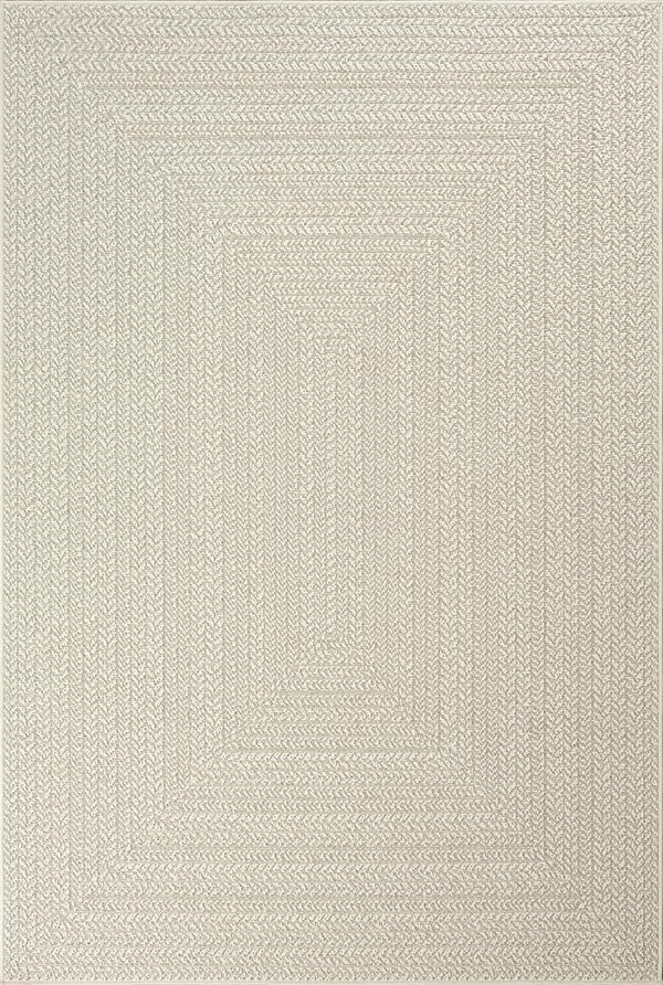 the carpet Kansas - Alfombra para Exterior e Interior con Aspecto de Yute Natural, Resistente a la Intemperie, Apta para Patio y jardín, Crema, 200 x 290 cm