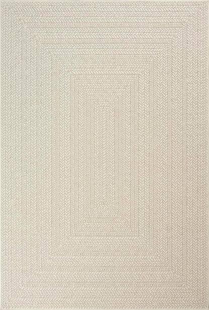 the carpet Kansas - Alfombra para Exterior e Interior con Aspecto de Yute Natural, Resistente a la Intemperie, Apta para Patio y jardín, Crema, 200 x 290 cm